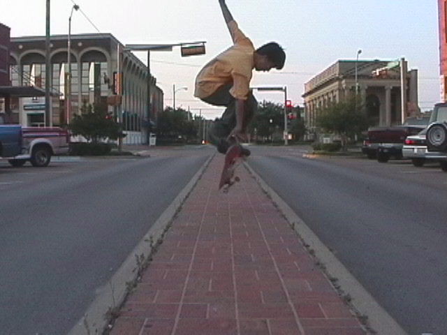 Me pulling a fingerflip in the middle of the street!