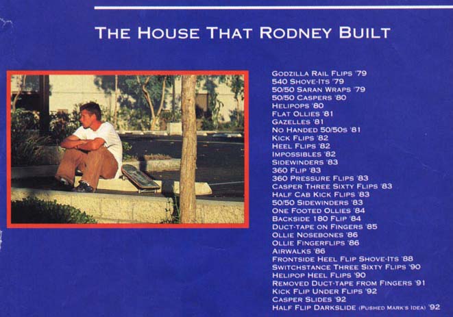 Rodney's trick list.